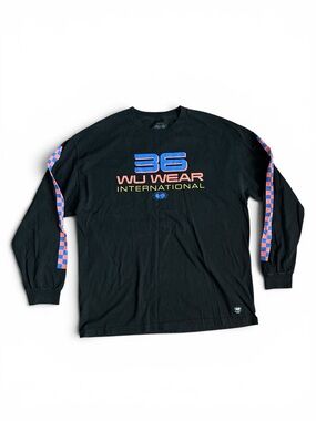 1996 WU TANG WU WEAR national 36 Long Sleeve Tee - Black with Blue & Pink